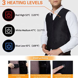 In Stock 4 Heating Zones Electric Thermal Women Men Usb <strong>Rechargeable</strong> <strong>Heated</strong> Vest <strong>Gilet</strong> - Product Image 4
