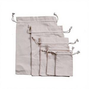 Sacs à cordon en coton robuste, motif lettres, taille personnalisable, pour usage quotidien, voyage, cadeaux, courses, activités de plein air - Product Image 1