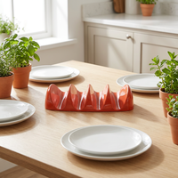 MUW Bestwares - Soporte para Tacos de Melamina Azul Cobalto, Venta al por Mayor de Fábrica, Soporte para Tacos Irrompible para Restaurantes Mexicanos y Servicios de Catering