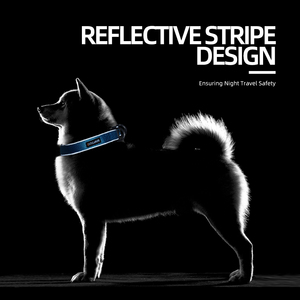 Venta al por mayor de collar de perro de nailon ajustable con logotipo personalizado con tira reflectante - Product Image 6