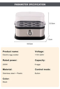 Venta al por mayor de fábrica, hervidor de huevos eléctrico 6 en 1, vaporera automática para huevos, máquina de desayuno, accesorios de cocina - Product Image 5