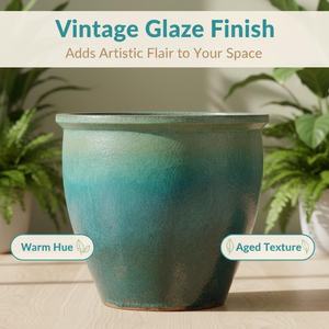 Maceta Moderna de Cerámica de 1 Metro con Orificios de Drenaje, Acabado Esmaltado, Decoración de Alta Calidad para el Hogar - Product Image 3