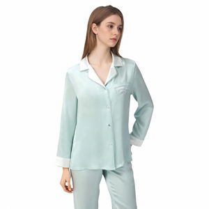 Ligero y fresco verano nueva llegada 19 Mumi 100% camisón de seda de morera conjunto de ropa de casa para mujer - Product Image 2