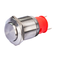 Interrupteur à bouton-poussoir en acier inoxydable métallique 12 volts haute intensité 10A 19 mm étanche IP67