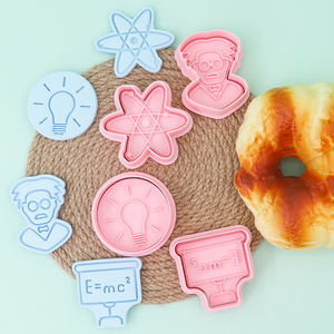 Serie de Ciencia de plástico Doctor 3D molde de galletas de dibujos animados cortadores de galletas lámpara DIY ecológica arcilla fórmula química impresa - Product Image 2