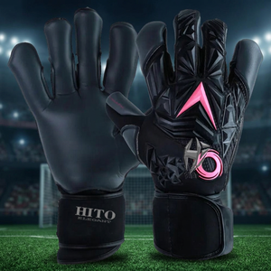 Breathable Lightweight Professional Goalkeeper Gloves with Finger Backhand Rubber Inject Palm Contact Latex Ateched Strap - Product Image 2
