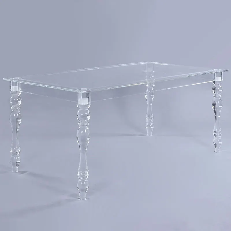 Tavolo da pranzo in acrilico acrilico in acrilico per matrimonio tavolo in vetro cristallo Hotel acrilico tavolo di nozze