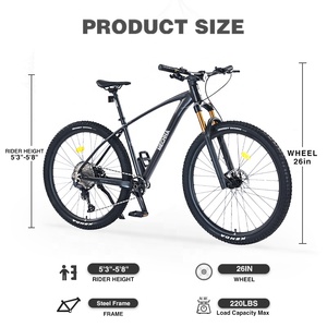 Bicicleta de Montaña MEGHNA con Cuadro de Aleación de 26 Pulgadas, 12 Velocidades y <span class=keywords><strong>Frenos</strong></span> de Disco Hidráulicos, Ligera y con Acabado Suave - Product Image 5
