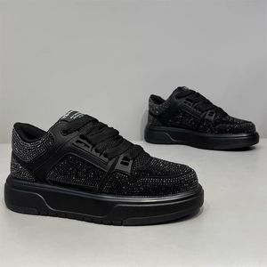 Men Fashion Light Luxury Hot Diamond Sneakers Breathable Lightweight Korean Style Casual Open Toe Shoes - Product Image 4