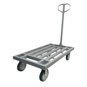 एओजेन ओम अनुकूलित मजबूत चार पहिया फोल्डेबल स्टील प्लेटफॉर्म हैंड ट्रक ट्रॉली 1000 किलोग्राम क्षमता उपकरण - Product Image 4