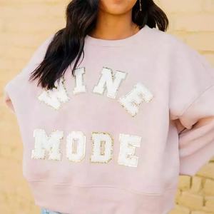 Prensa <span class=keywords><strong>de</strong></span> calor toalla insignias bordadas al por mayor oro brillo borde letras personalizadas alfabeto Chenille bordado parches - Product Image 2