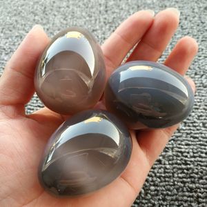 2026 Edelsteine Günstige Eier für <span class=keywords><strong>Kegel</strong></span>-Übungen Jade-Set Natürlicher Achat Grauer Achat-Ei Souvenirs Geschenk - Product Image 5