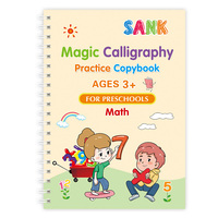 4 pièces ensemble cahier de pratique magique avec impression en langue anglaise cahier d'activités de calligraphie pour enfants réutilisable
