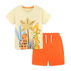 Meninos Daily Wear Clothing Sets Meninos Outfit Roupas Verão para Bebê Meninos Ternos Mangas Curtas Casual Algodão Kids Clothing Sets - Product Image 4