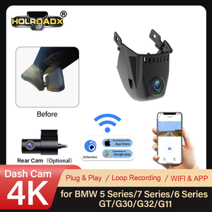 กล้องติดรถยนต์ HOLROADX 4K UHD แบบซ่อน สำหรับ BMW ซีรีส์ 5/7 รุ่น 525/530 Li ควบคุมผ่านแอพ WIFI พร้อมเซ็นเซอร์ G บันทึกแบบวนซ้ำ ติดตั้งง่าย มองเห็นในเวลากลางคืน - Product Image 1