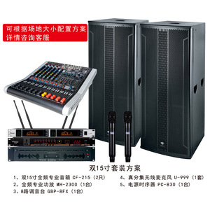 Tianlang Audio 15 Inch Full Range <b>Speaker</b> System With Mixer And Wireless <b>Microphone</b> For Stage Wedding Banquet - Product Image 4