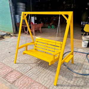 Yellow Other Material Outdoor Patio <b>Swing</b> Bench for 3 People Modern Design Garden Furniture Non-Waterproof Cushion 1 Year - Product Image 1