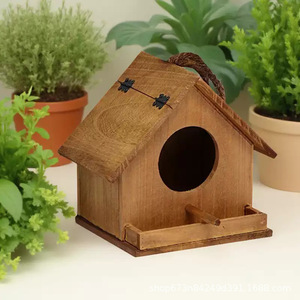 Nichoirs à oiseaux en bois au design moderne, durables pour l'extérieur, nichoir suspendu pour pinsons, colibris, cardinaux, jardin, campagne - Product Image 6