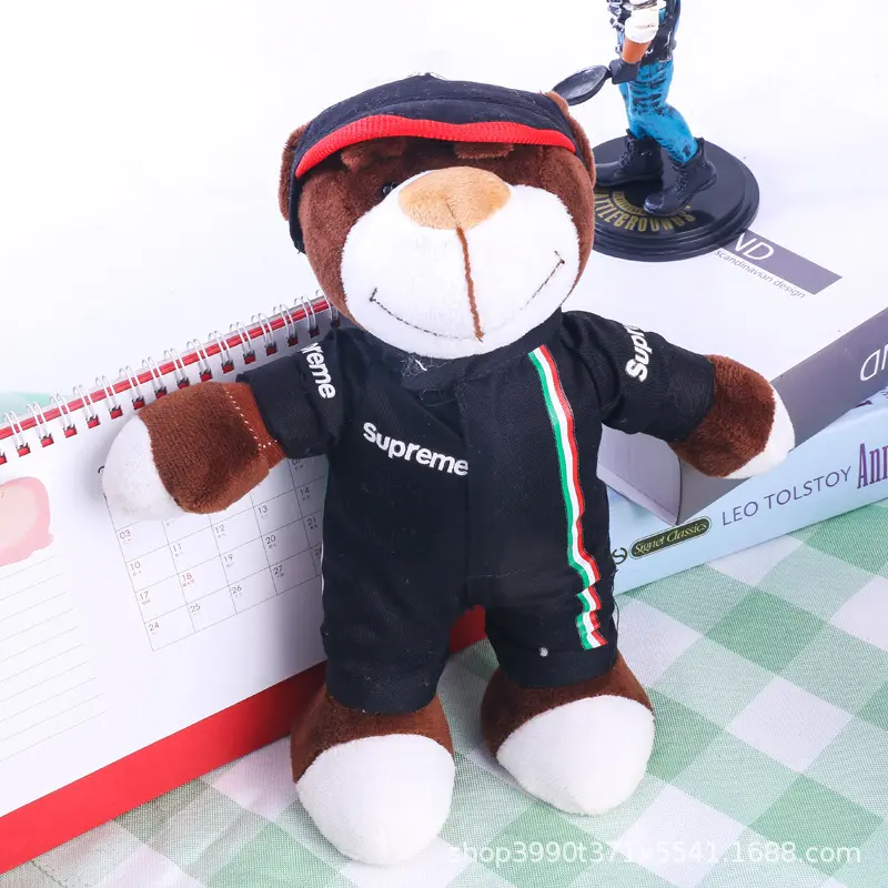 Custom Handsome Car Model Teddy Bear Plush Toy Doll With Sportswear Racing Bear