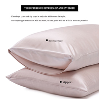 Taie d'oreiller Queen 20''x30'' en tissu satiné 100% pure soie de mûrier, douce et lisse des deux côtés, qualité supérieure 6A, 600 fils