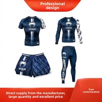 Combinaison d'Entraînement Venom Séchage Rapide et Respirante 100 % Polyester pour Hommes Femmes UFC Boxe Gymnastique Logo Avant Muay Thai Arts Martiaux