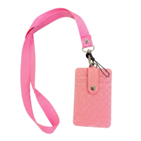 Porte-badge en cuir PU personnalisé avec logo d'entreprise, étui pour carte d'identité avec cordon de cou, idéal pour l'école, le bureau et les expositions