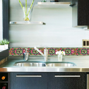 Autocollant mural auto-adhésif en PVC de style européen, 10 cm x 10 m, imperméable, pour bordure de carrelage de cuisine et salle de bain - Product Image 4