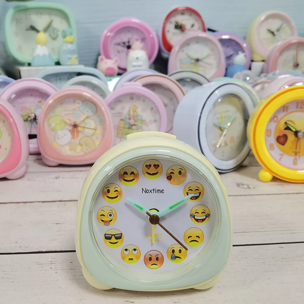 Cute plastic alarm clock with light and cartoon characters element designs for children kids Japanese style