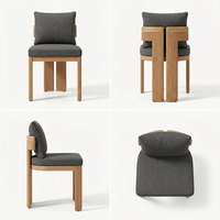 Fauteuil d'extérieur en teck massif, luxe discret, résistant aux UV, avec corde tressée, pour balcon, idéal pour hôtel haut de gamme