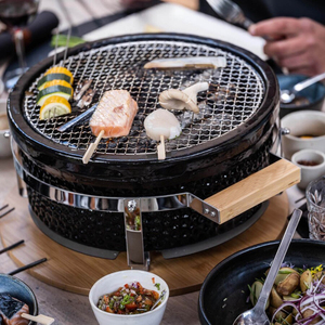 Auplex Mini <span class=keywords><strong>Barbecue</strong></span> Coréen Portable Table à Charbon de Bois en Céramique Galvanisé Yakitori <span class=keywords><strong>Barbecue</strong></span> Grills pour Intérieur/Camping Cuisine - Product Image 5