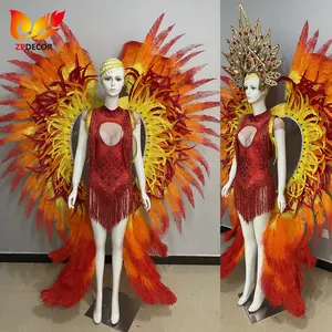 Zpdecor Factory Designer Hand Made Customized Trinidad and Miami Feathers Carnival Costumes Wings