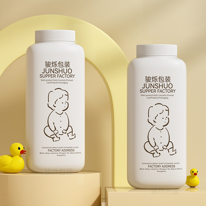 Factory 350ml Soft Touch Customized Color Talcum Powder Empty Plastic Bottle Baby Powder Bottle