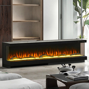 <span class=keywords><strong>Cheminée</strong></span> électrique moderne en verre à 3 côtés de haute qualité Télécommande Crystal Branch Simulation <span class=keywords><strong>Insert</strong></span> pour l'intérieur de l'hôtel Utilisation en acier - Product Image 3