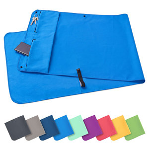 Customize Microfiber Hooded Gym Towel With Zipper Pocket - Product Image 1