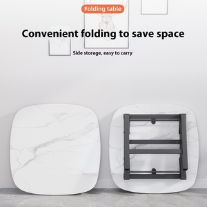 Table de salle à manger portable pour petit appartement de style moderne Table carrée extérieure pliable pour salon <span class=keywords><strong>Maison</strong></span> de <span class=keywords><strong>location</strong></span> en bois - Product Image 2