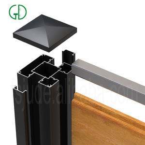 GD personalizado fácil de montar sin excavación en polvo recubierto de aleación de aluminio negro valla puerta jardín piscina vallas de aluminio con privacidad - Product Image 4