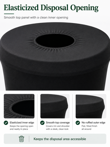 Commercial Spandex Trash Can Cover Fitted Fabric Waste Bin Cover for Restaurants Catering and Hospitality Supply - Product Image 4