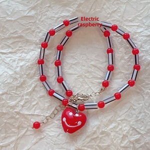 Collier pour enfants en céramique colorée en forme de cœur, chaîne de clavicule perlée faite à la main, style sportif, <span class=keywords><strong>facile</strong></span> à superposer, inspiré des vacances - Product Image 3