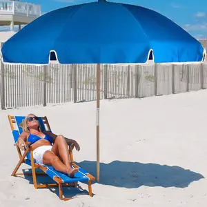 Профессиональная деревянная рама, уличная мебель для сада, зонтик в полоску, пляжный зонтик