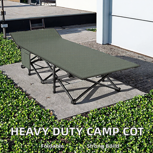 <span class=keywords><strong>Lit</strong></span> de camp pliant en métal robuste <span class=keywords><strong>lit</strong></span> de couchage extérieur de construction solide pour la plage randonnée voyage large conception respirante Style moderne - Product Image 2