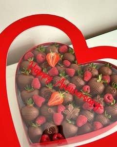 Treat Love Valentine's Day Chocolates Flower Rose Packaging Heart Shaped Disposable Rigid <b>Boxes</b> Window <b>Lid</b> Paperboard Box - Product Image 5
