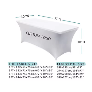 Wedding <b>Party</b> Event Stretch Spandex <b>Table</b> <b>Cover</b> 6 Ft Rectangular <b>Table</b> Cloth with Elastic - Product Image 5