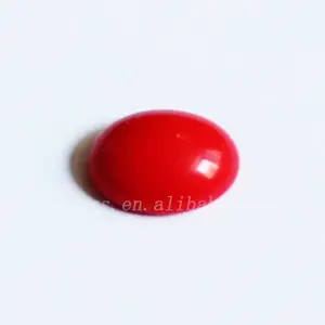 Lab Created Glass Rough Oval Cabochon Red Coral Glass Gemstone