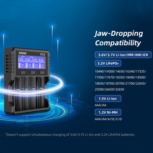 Caricabatterie Universale XTAR con Display LCD Visibile per Batterie Ricaricabili Ni-MH 1.2V, Li-ion 1.5V, LiFePO4 3.2V, Li-ion 3.6/3.7V 10440-32650 - Product Image 2