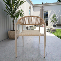 Moderne Confortable Empilable En Aluminium Corde Patio Salle À Manger Fauteuil Meubles pour Jardin Porche Extérieur Balcon Chambre