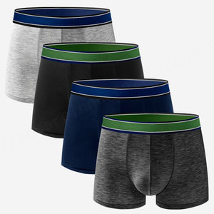 Calzoncillos bóxer elásticos de algodón suave para hombre, pantalones cortos cómodos y elegantes de Color sólido, calzoncillos sostenibles para hombre, venta al por mayor - Product Image 1