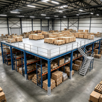 HONGXIN Étagère de mezzanine robuste en acier laminé à froid sans boulons, revêtement poudré, protection contre la corrosion, niveaux personnalisables, réglables