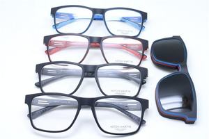 Toptan TR90 kare şekli öncülük optik gözlük çerçeve üzerinde manyetik klip ile polarize güneş gözlüğü lens erkekler için - Product Image 5