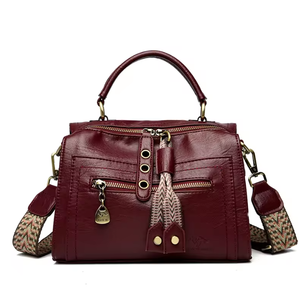 Sac bandoulière en cuir artificiel de créateur, nouveau sac fourre-tout de luxe imperméable à plusieurs compartiments zippés - Product Image 2