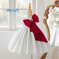 Robes de fête pour enfants MQATZ, robes de cérémonie blanches avec un grand nœud rouge pour filles de 8 ans, pour mariage, anniversaire, AL6159
